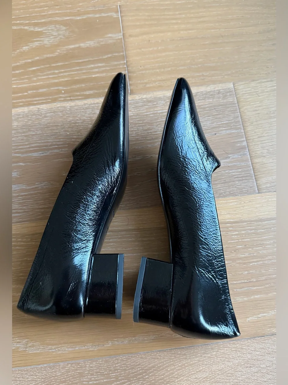 NEW Reformation Inez Black Leather Block Heel Pump 35mm Heel, sz 7.5 - Picture 11 of 13